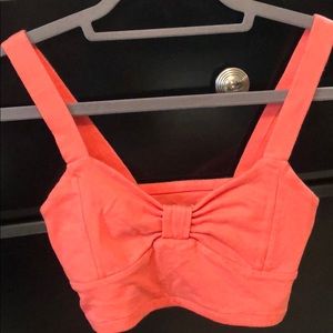 Coral bandeau/crop top